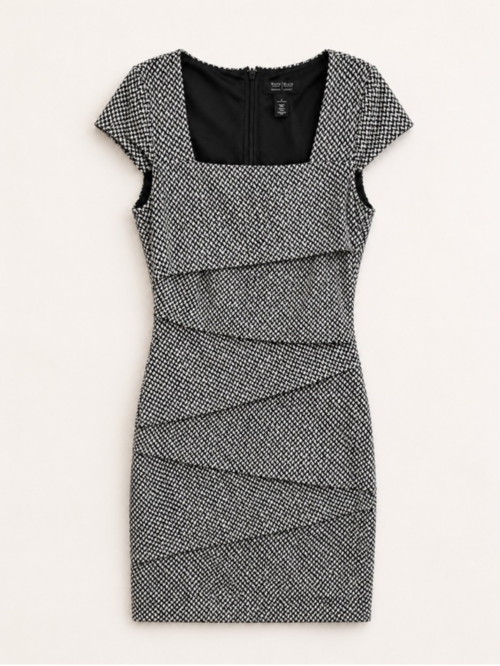 White House Black Market Black & White Square-Neck Sheath Dress | Size 4